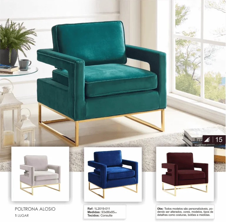Poltrona Alosio Poltronas decorativas