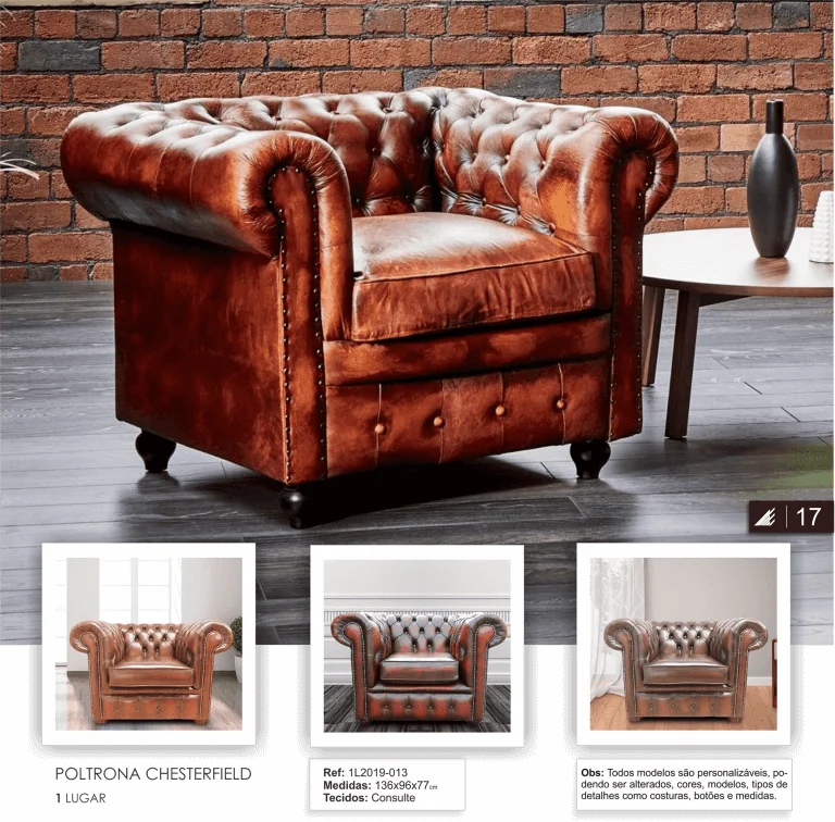 Poltrona Chesterfield Poltronas decorativas