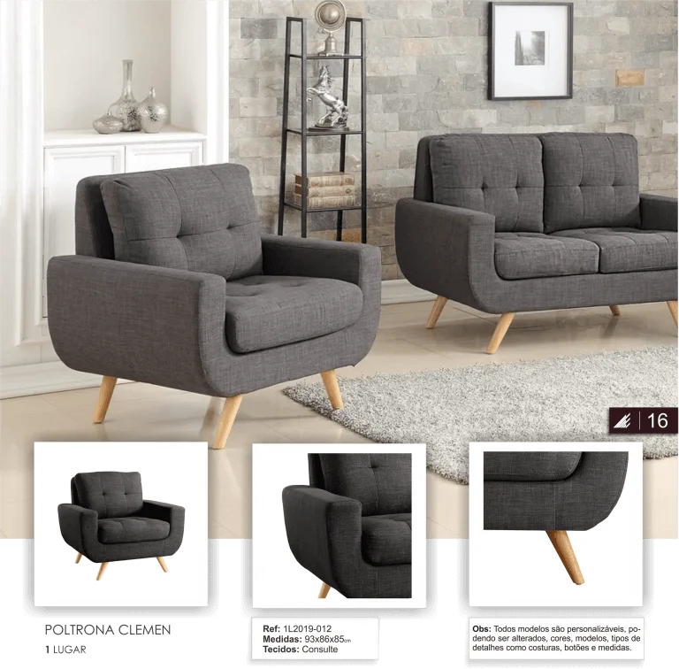 Poltrona Clemen Poltronas decorativas