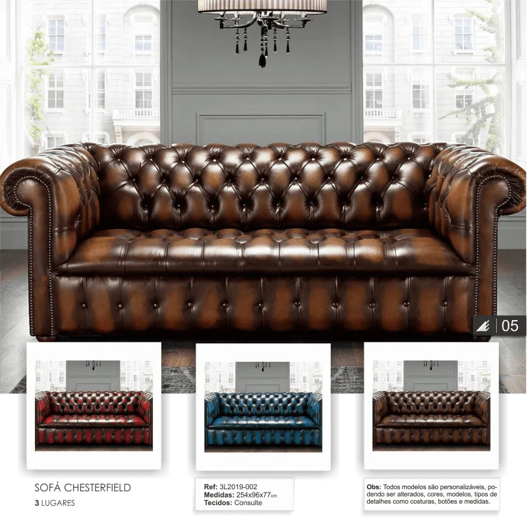 Sofá Chesterfield 3 lugares